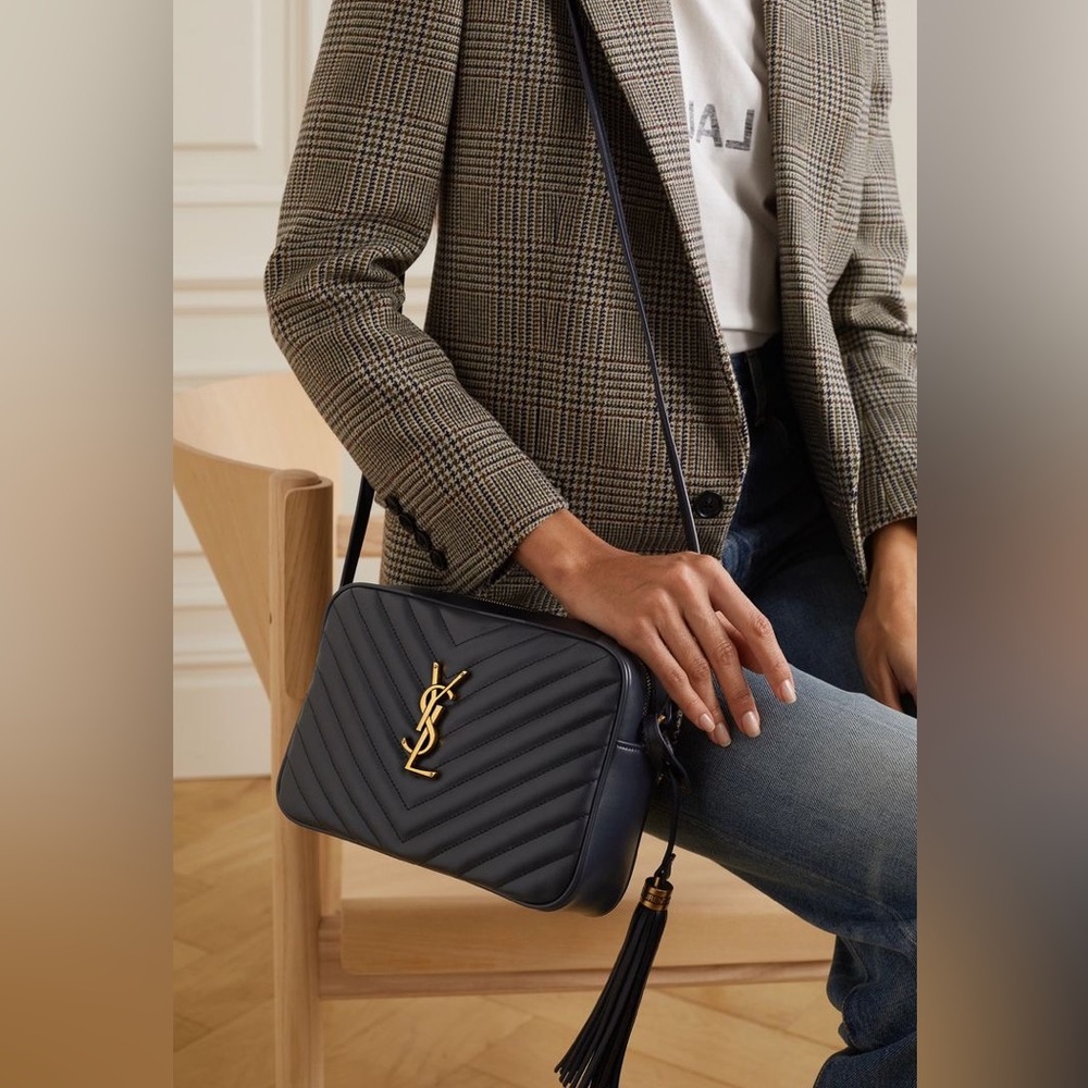 Saint Laurent Lou Matelassé Leather Camera Bag Black